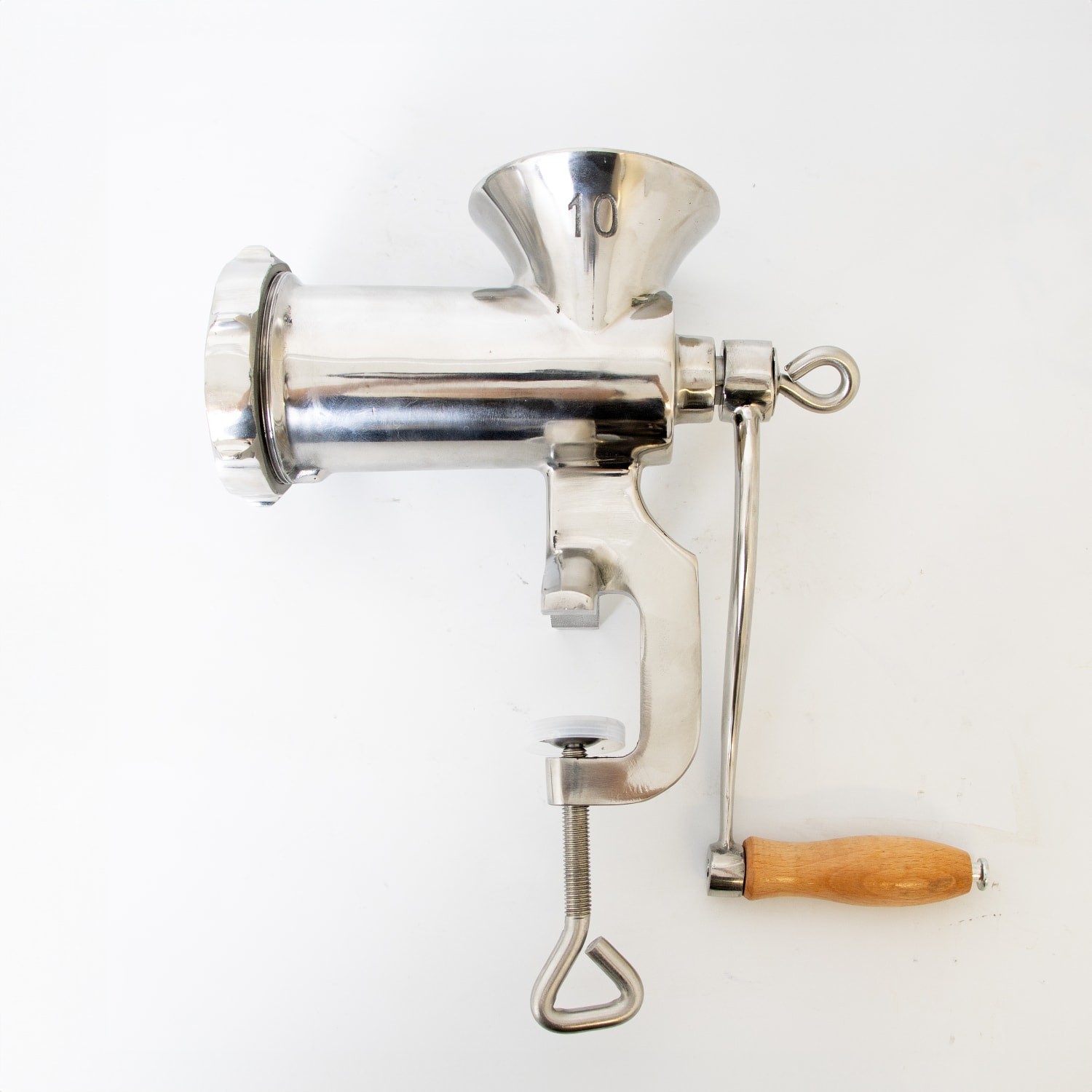Lehman\'s Clamp-Down Meat Grinder #10, Manual Stainless Steel Meat Grinder Lehman\'s Clamp-Down Meat Grinder #10, Manual Stainless Steel Meat Grinder