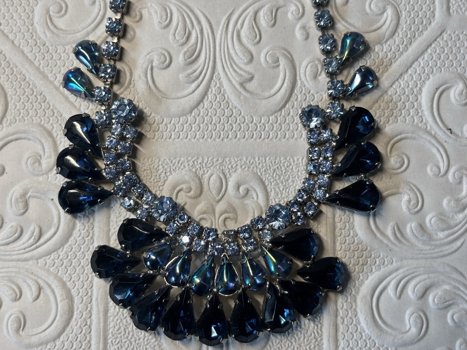Vintage D&E Juliana Sapphire Cluster Necklace Vintage D&E Juliana Sapphire Cluster Necklace