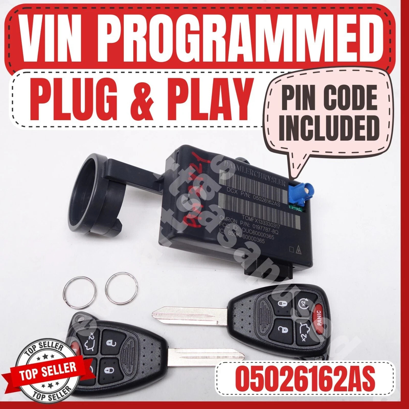 2007-2014 Dodge Avenger Sebring Immobilizer 5026162AK VIN Programmed Plug & Play 2007-2014 Dodge Avenger Sebring Immobilizer 5026162AK VIN Programmed Plug & Play