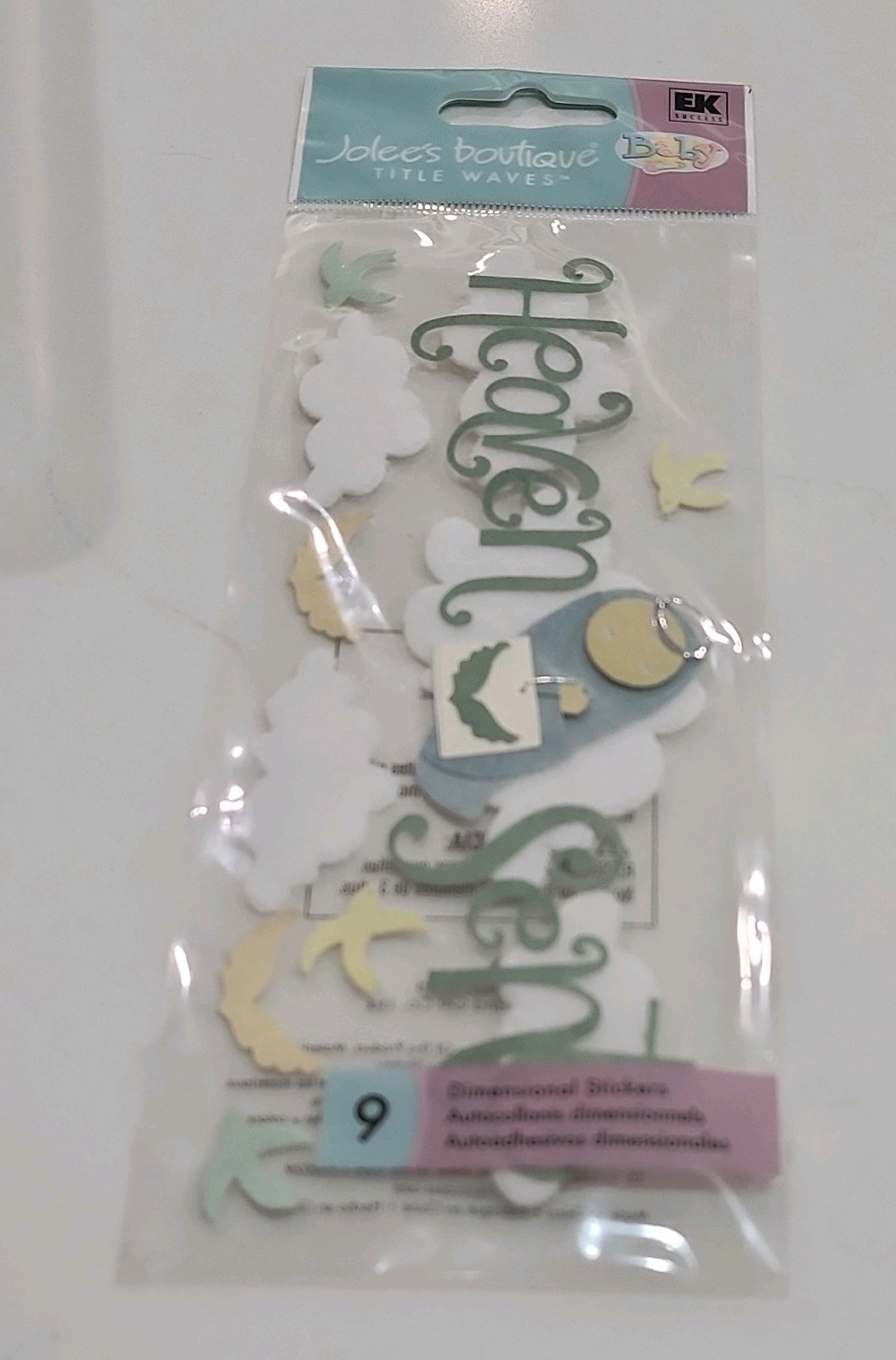 RARE Jolees Heaven Scent Title Baby Boy Girl Newborn Wings Bird Clouds Scrapbook RARE Jolees Heaven Scent Title Baby Boy Girl Newborn Wings Bird Clouds Scrapbook