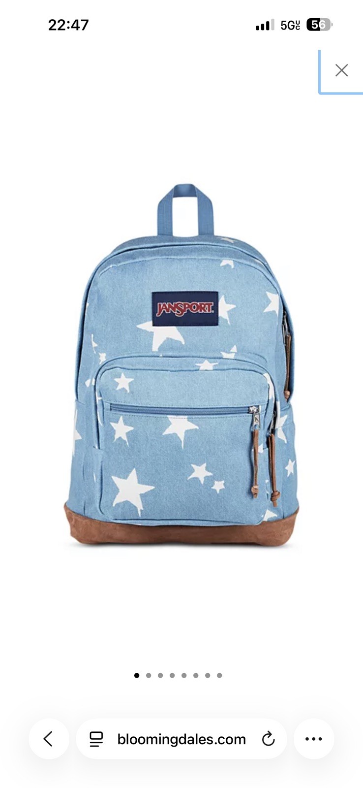 JanSport Right Pack Star Expressions Backpack Denim & Suede Bottom NWOT 