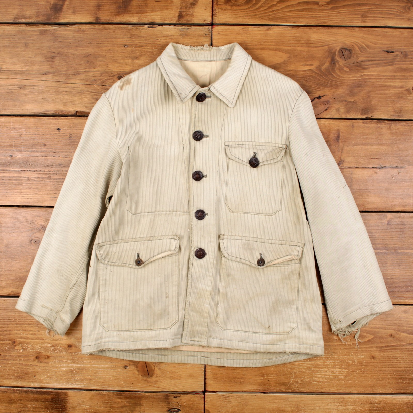 Vintage Adolphe Lafont French Hunting Jacket M Mens 40s Corduroy Chore Rare