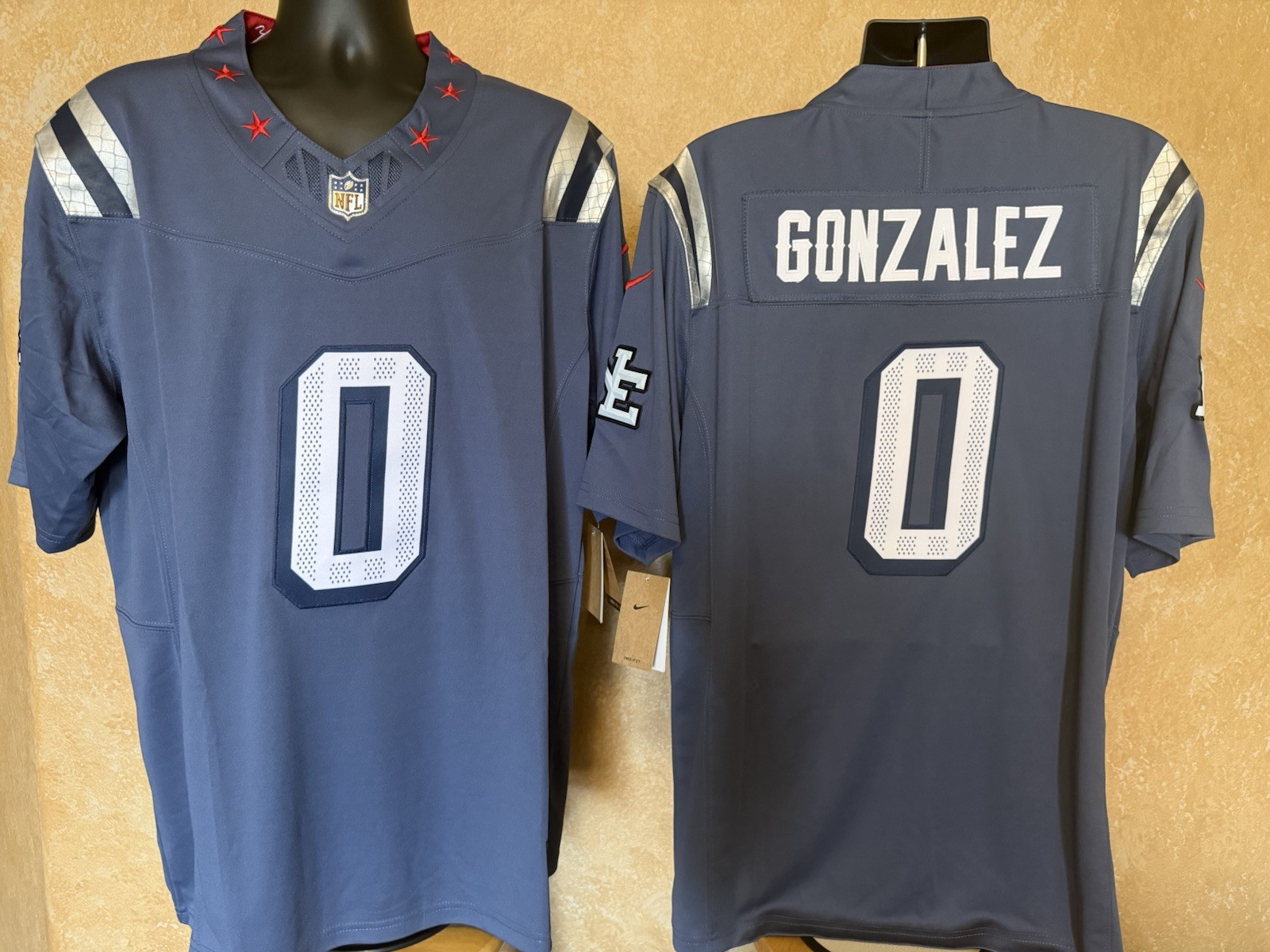 New England Patriots Christian Gonzalez Stitched Rivalry Jersey Men’s Large New England Patriots Christian Gonzalez Stitched Rivalry Jersey Men’s Large