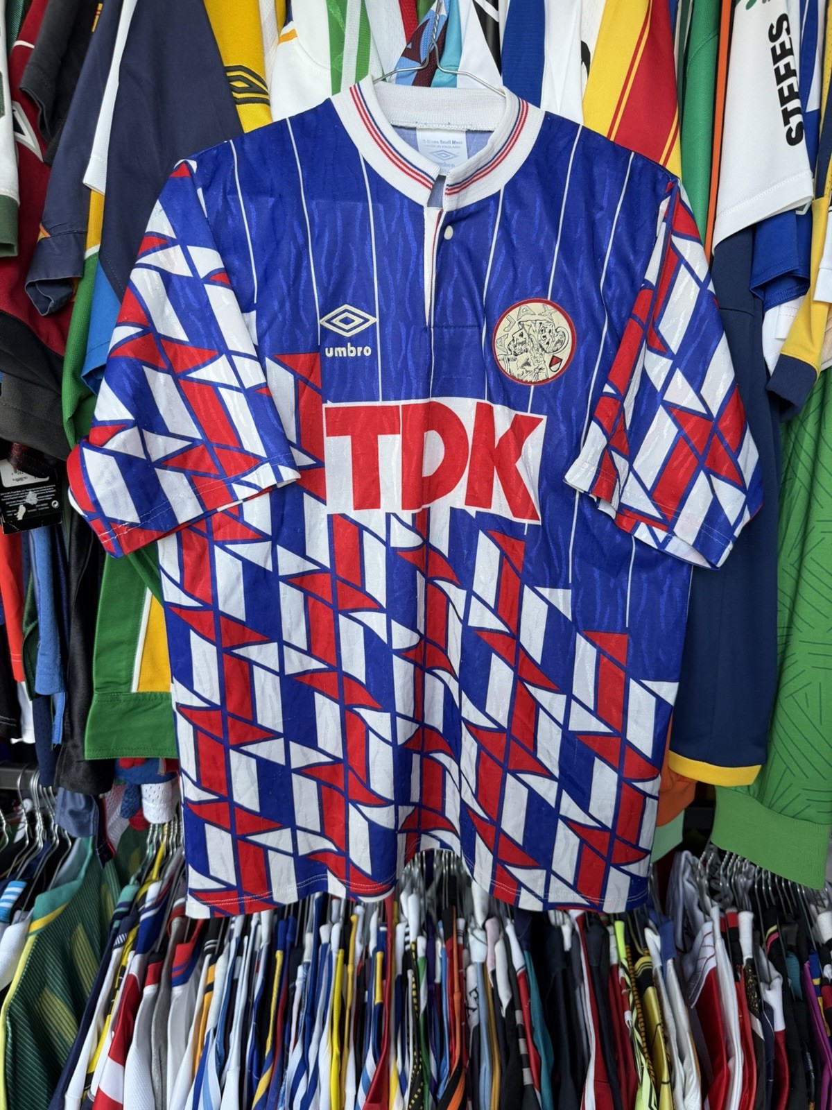 VINTAGE AJAX AMSTERDAM HOLLAND 1989/1990 AWAY FOOTBALL SHIRT JERSEY UMBRO