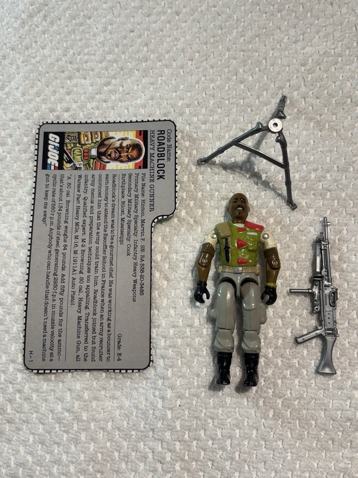 VINTAGE GI JOE ARAH ROADBLOCK V2 1986 COMPLETE WITH CARD HASBRO VINTAGE GI JOE ARAH ROADBLOCK V2 1986 COMPLETE WITH CARD HASBRO