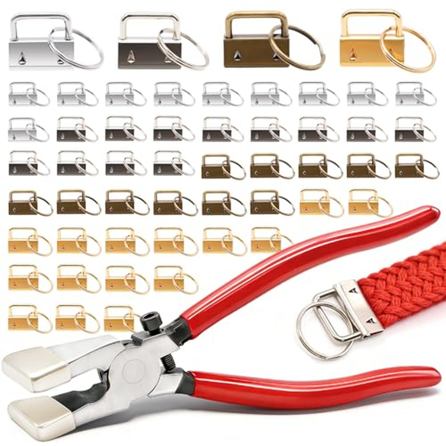 mankk 40PCS 1 inch Key Fob Hardware Set with Key Fob Pliers Keychain,Lanyard,... mankk 40PCS 1 inch Key Fob Hardware Set with Key Fob Pliers Keychain,Lanyard,...