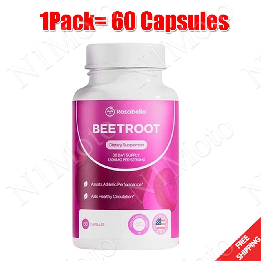 5-Pack of Rosabella (1300mg) Organic Beetroot Capsules for Blood Flow & Heart He