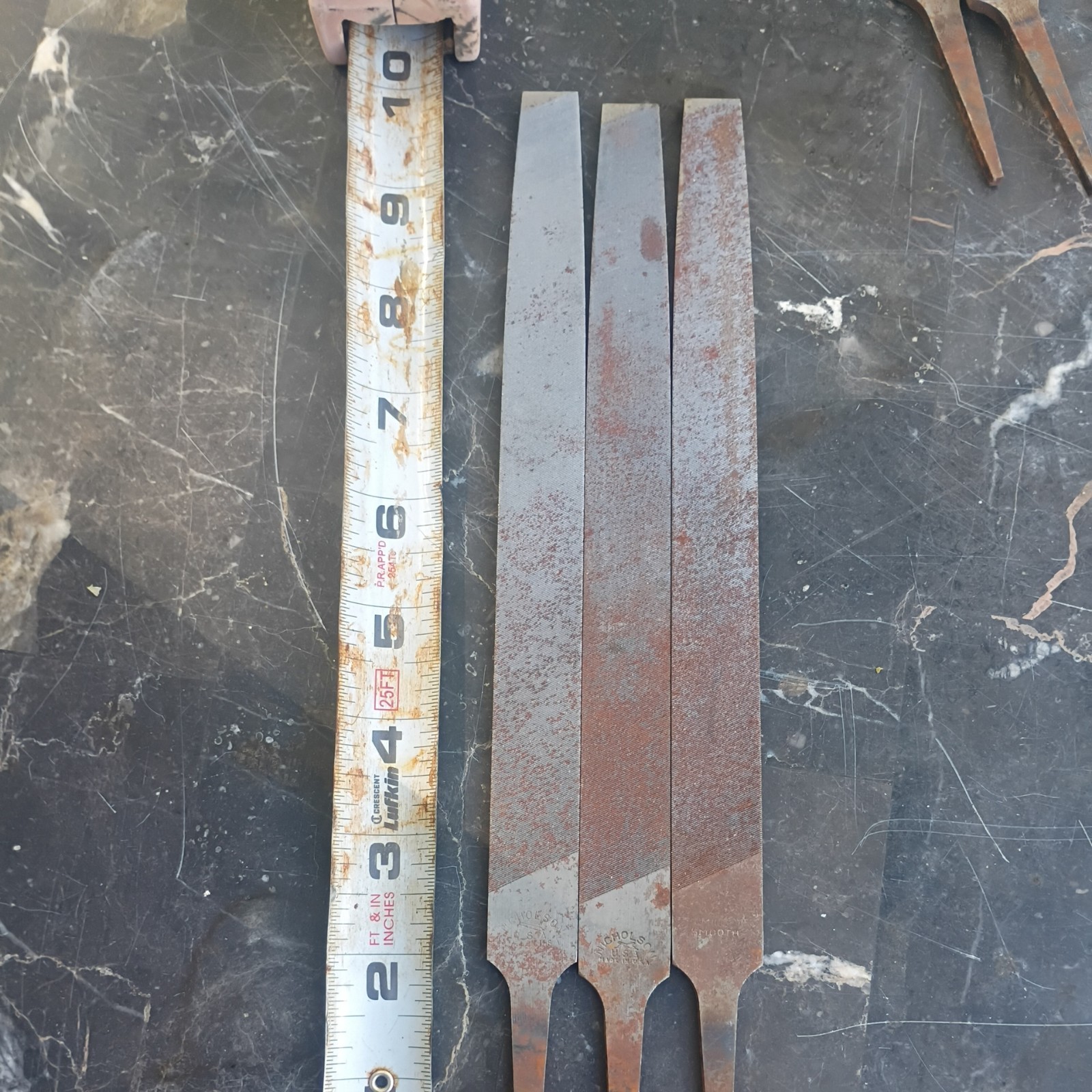 3 x Vintage Nicholson Files Made in USA Hand Files smooth. 3 x Vintage Nicholson Files Made in USA Hand Files smooth.
