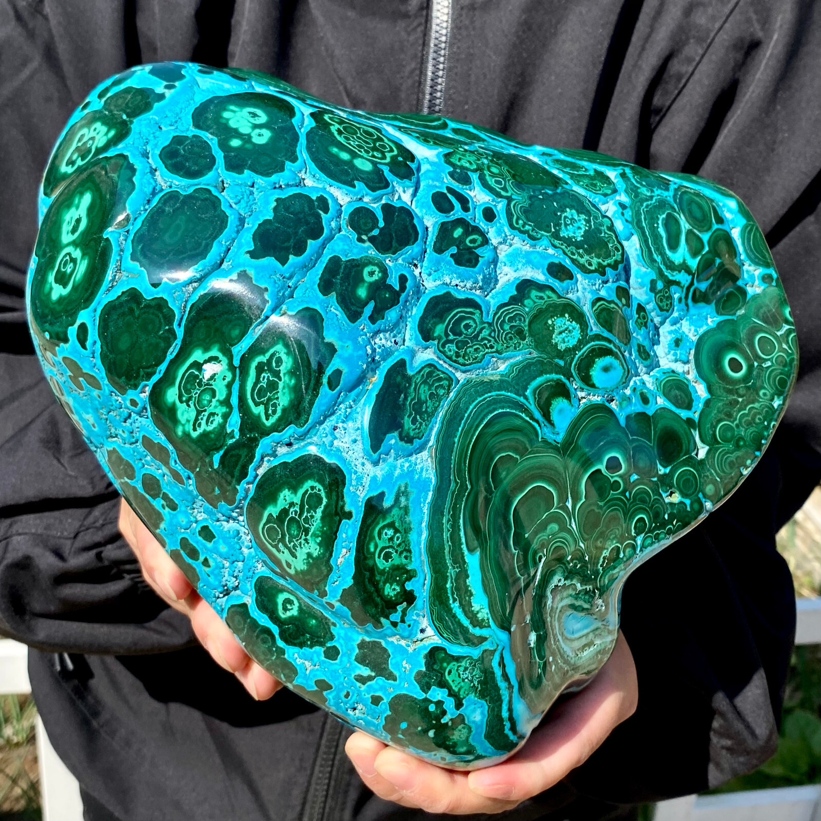23.92LB Natural chrysocolla/Malachite transparent cluster rough mineral sample