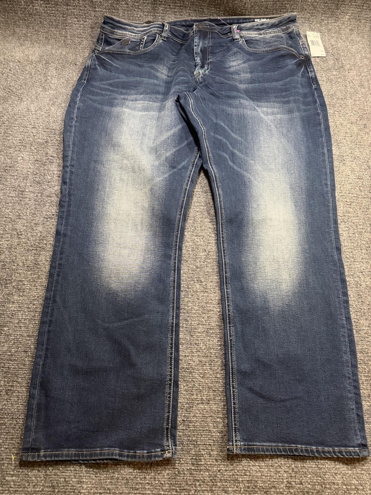 Buffalo David Bitton Ash-X Jeans Mens 42x30 Blue Slim Straight Stretch Denim