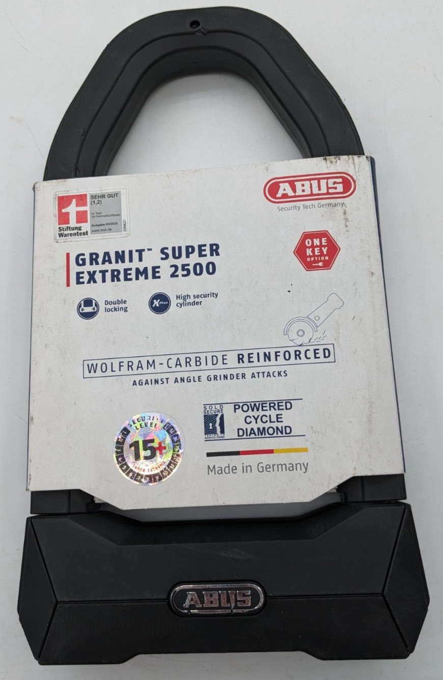 ABUS | GRANIT | SUPER EXTREME 2500 | TWO KEY | U-SHAPE | BLACK ABUS | GRANIT | SUPER EXTREME 2500 | TWO KEY | U-SHAPE | BLACK