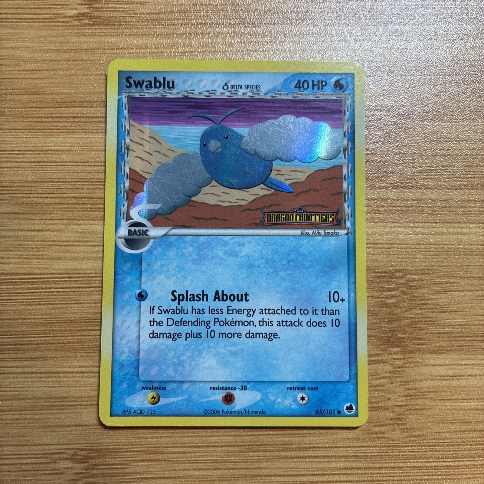 Swablu (Delta Species) 65/101 Dragon Frontiers Reverse Holo Stamped Swablu (Delta Species) 65/101 Dragon Frontiers Reverse Holo Stamped