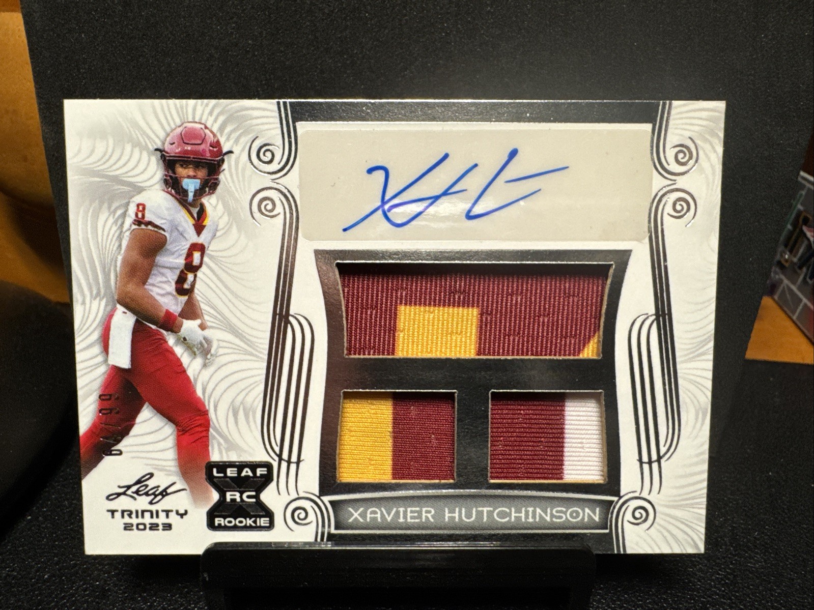 2023 Leaf Trinity - Patch Auto Xavier Hutchinson #PA-XH1 White Silver /99 RC 2023 Leaf Trinity - Patch Auto Xavier Hutchinson #PA-XH1 White Silver /99 RC