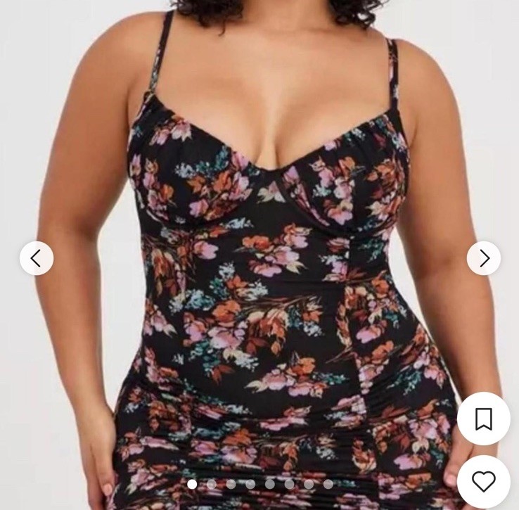 Torrid Black Floral Mesh Body Con Dress Size 1 Sexy Torrid Black Floral Mesh Body Con Dress Size 1 Sexy