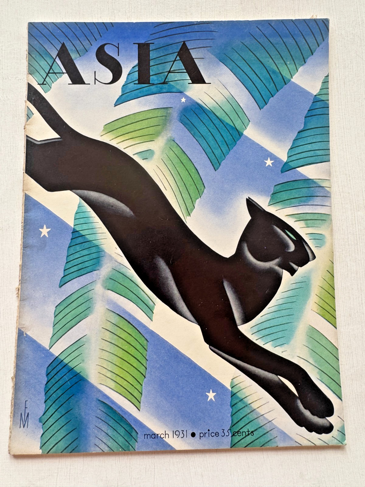 March 1931 Asia Magazine- Beautiful Art Deco Cover by Frank Macintosh