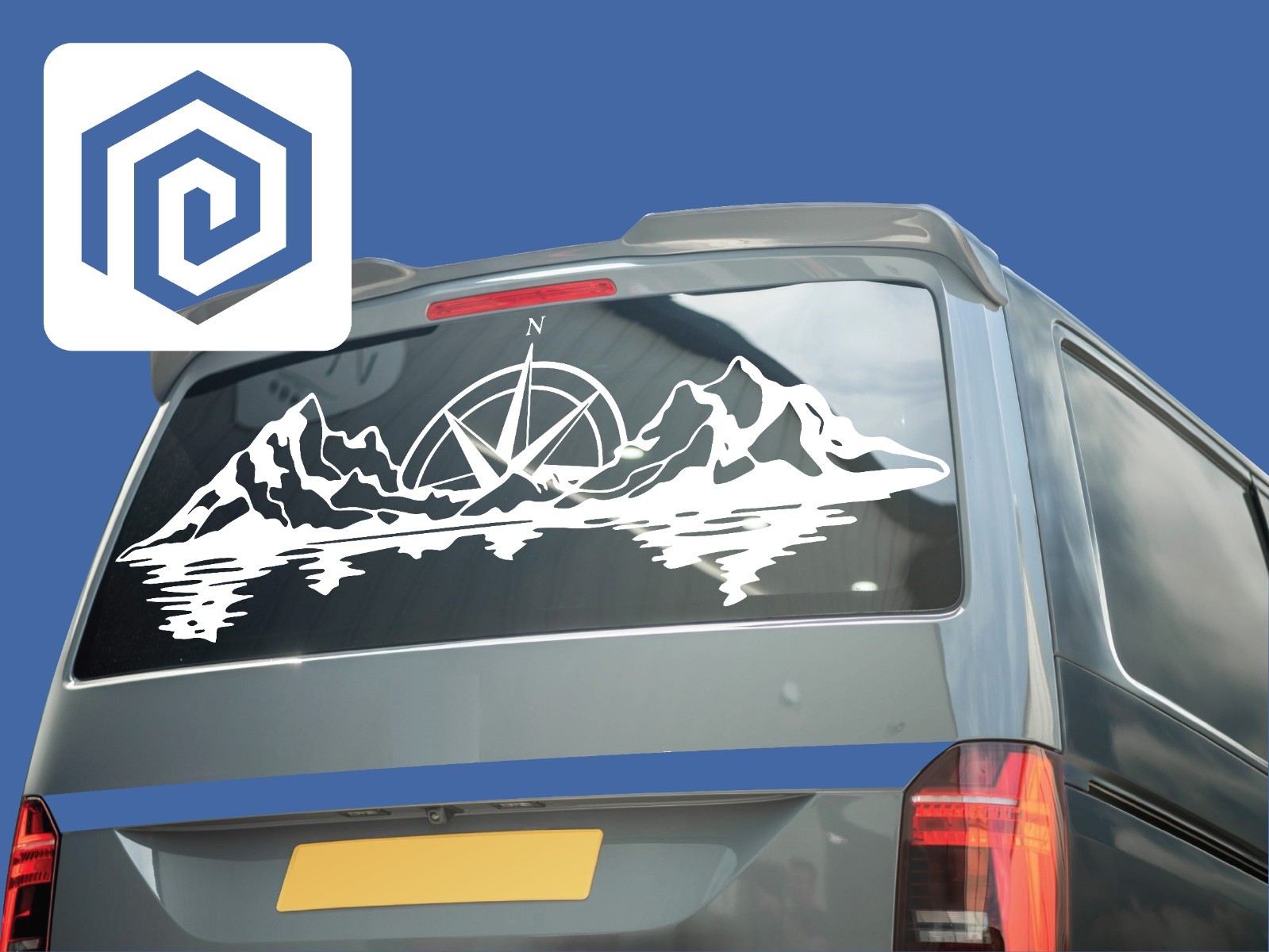 XL Mountain Compass Scenic Vinyl Decals For Camper Van Caravan Sticker Graphic