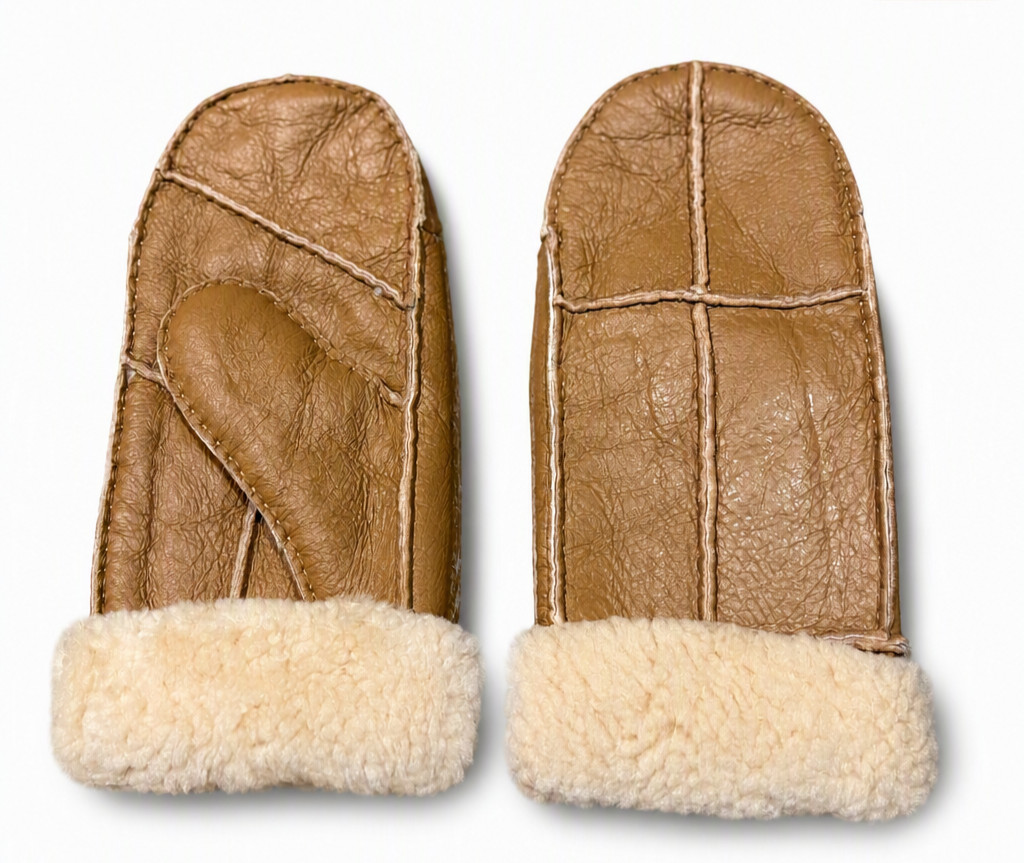 Womens Genuine Sheepskin Patch Leather Mittens Womens Genuine Sheepskin Patch Leather Mittens