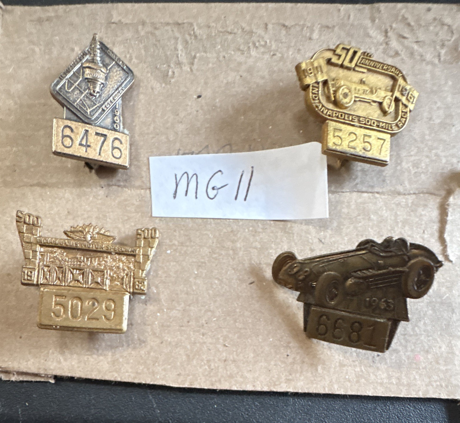 Indianapolis 500 Vintage 1960-63 Lot of 4 Speedway Pins incl Race Car Indianapolis 500 Vintage 1960-63 Lot of 4 Speedway Pins incl Race Car