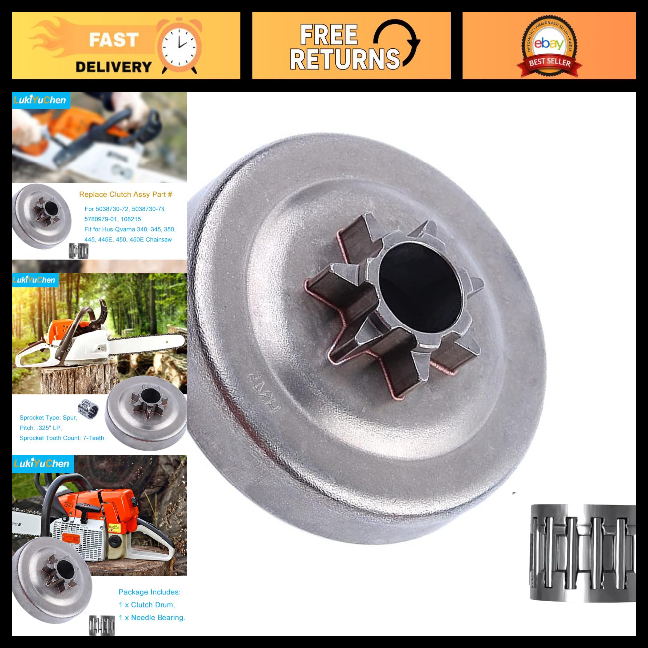 Clutch Drum Sprocket Kit 7 Tooth .325\