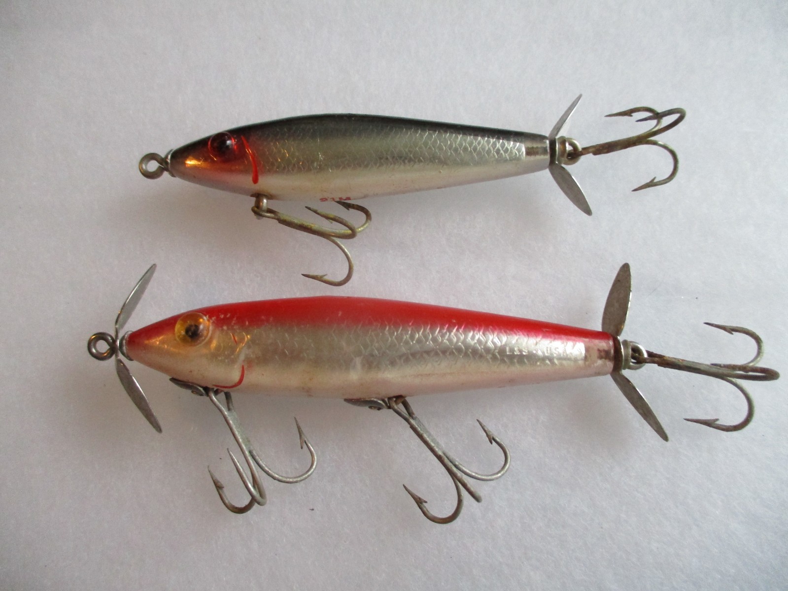 Lot of (2) Vintage L&S Topwater Mirr O lures, 3 Lot of (2) Vintage L&S Topwater Mirr O lures, 3