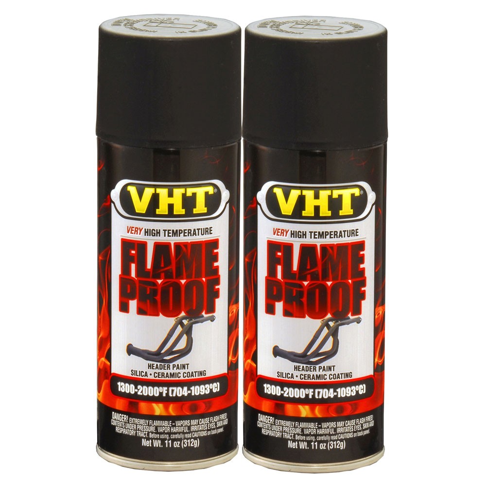 VHT High Temp Paint VHTSP102 (2-PACK); FlameProof 11oz Flat Black 1300°F-2000°F
