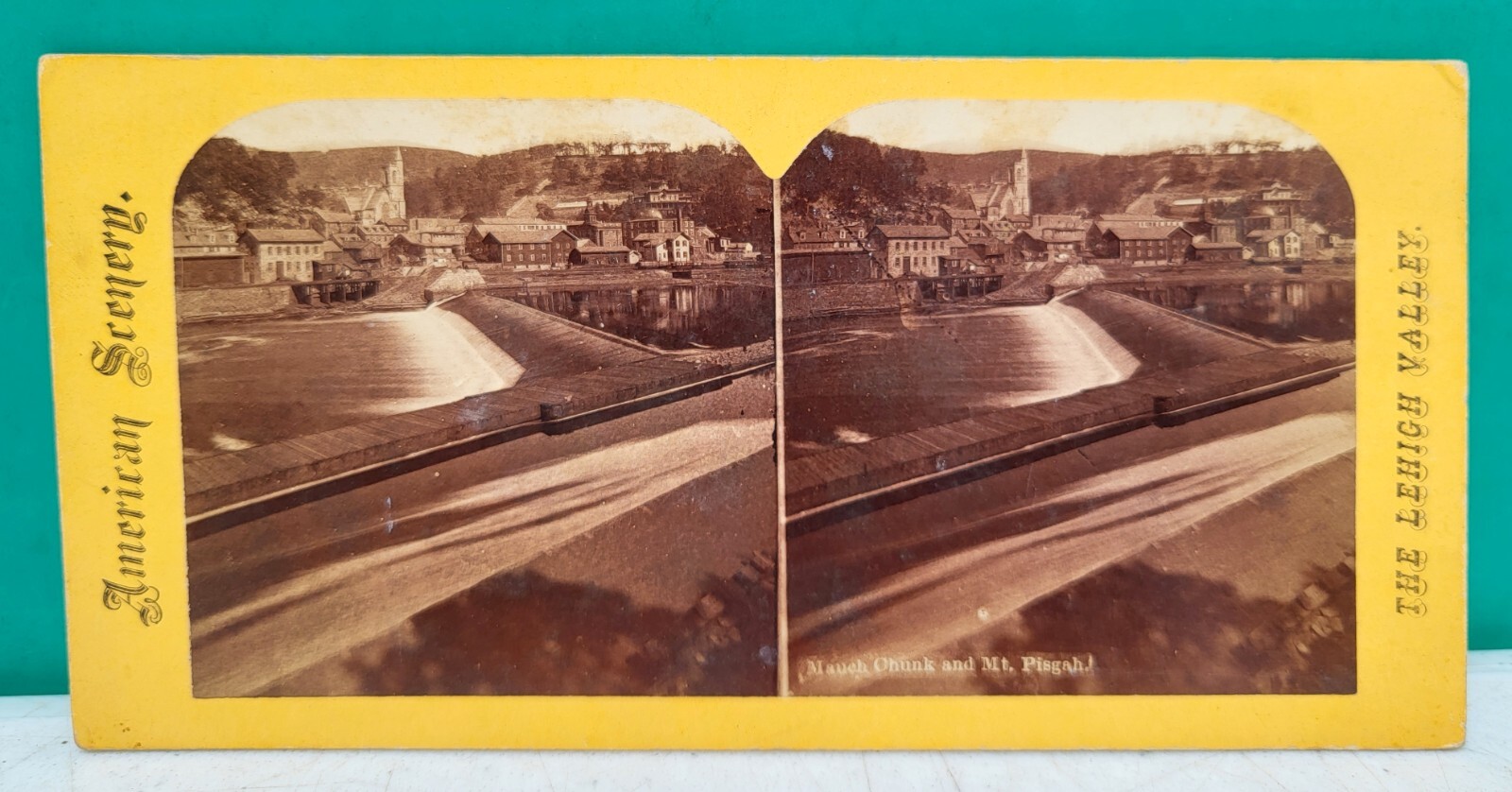 Lehigh Valley Railroad Views Stereoview Card Mauch Chunk & Mt Pisgah Photo 1870s