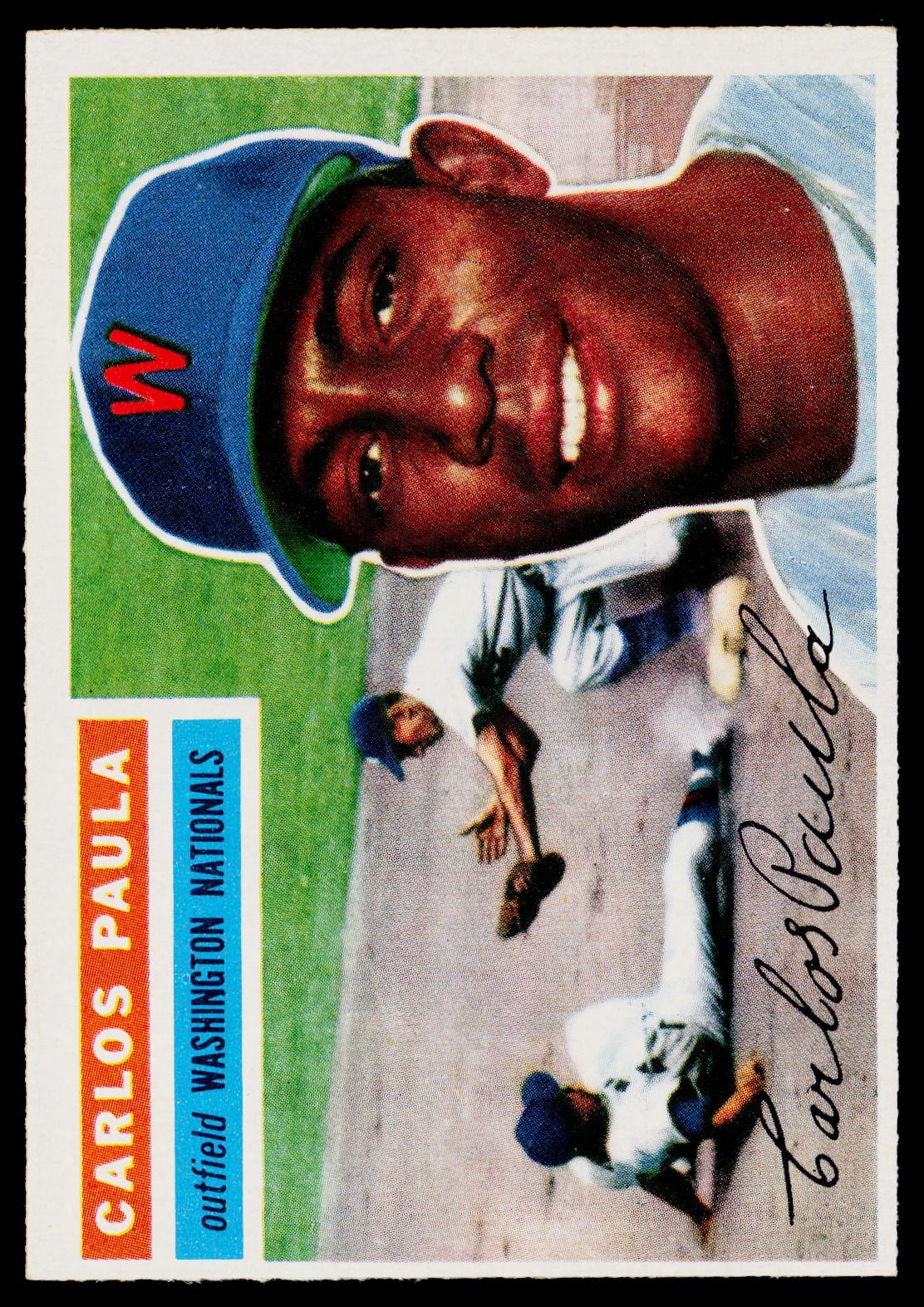 1956 Topps #4a Carlos Paula : White Back