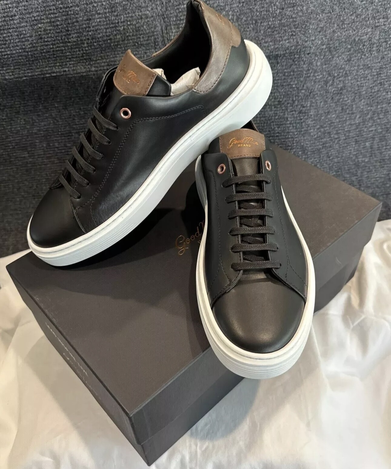 Goodman Brand Legend London Black Dark Vachetta Sneakers Italian Leather New Goodman Brand Legend London Black Dark Vachetta Sneakers Italian Leather New