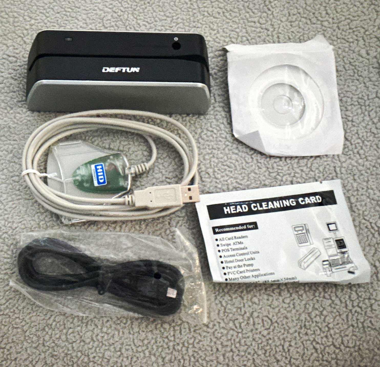 Deftun USB Mag Stripe Card Reader/Writer Kit w/ Head Cleaner, SLE4442/ + cards Deftun USB Mag Stripe Card Reader/Writer Kit w/ Head Cleaner, SLE4442/ + cards