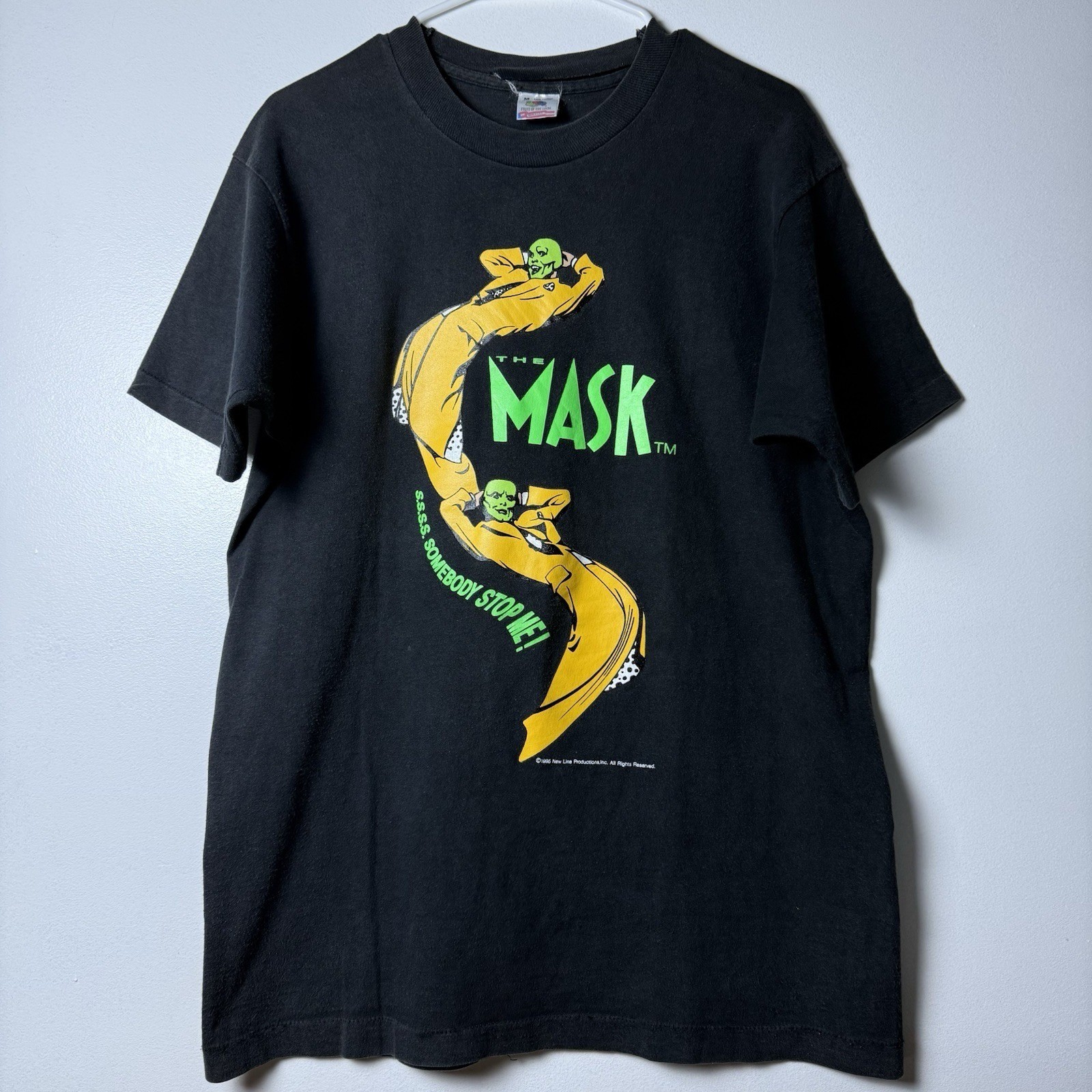 Vintage 1995 The Mask T Shirt Jim Carrey Movie Promo Single Stitch Medium Rare