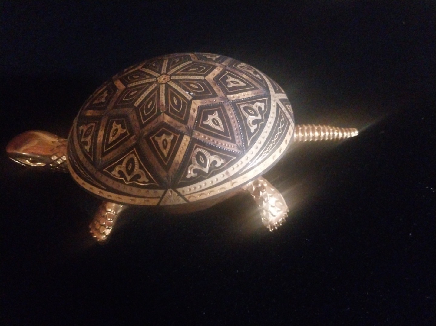 Vintage Turtle BOJ Eibar Spain Damasquina Brass Hotel Bell Wind Up España WORKS Vintage Turtle BOJ Eibar Spain Damasquina Brass Hotel Bell Wind Up España WORKS