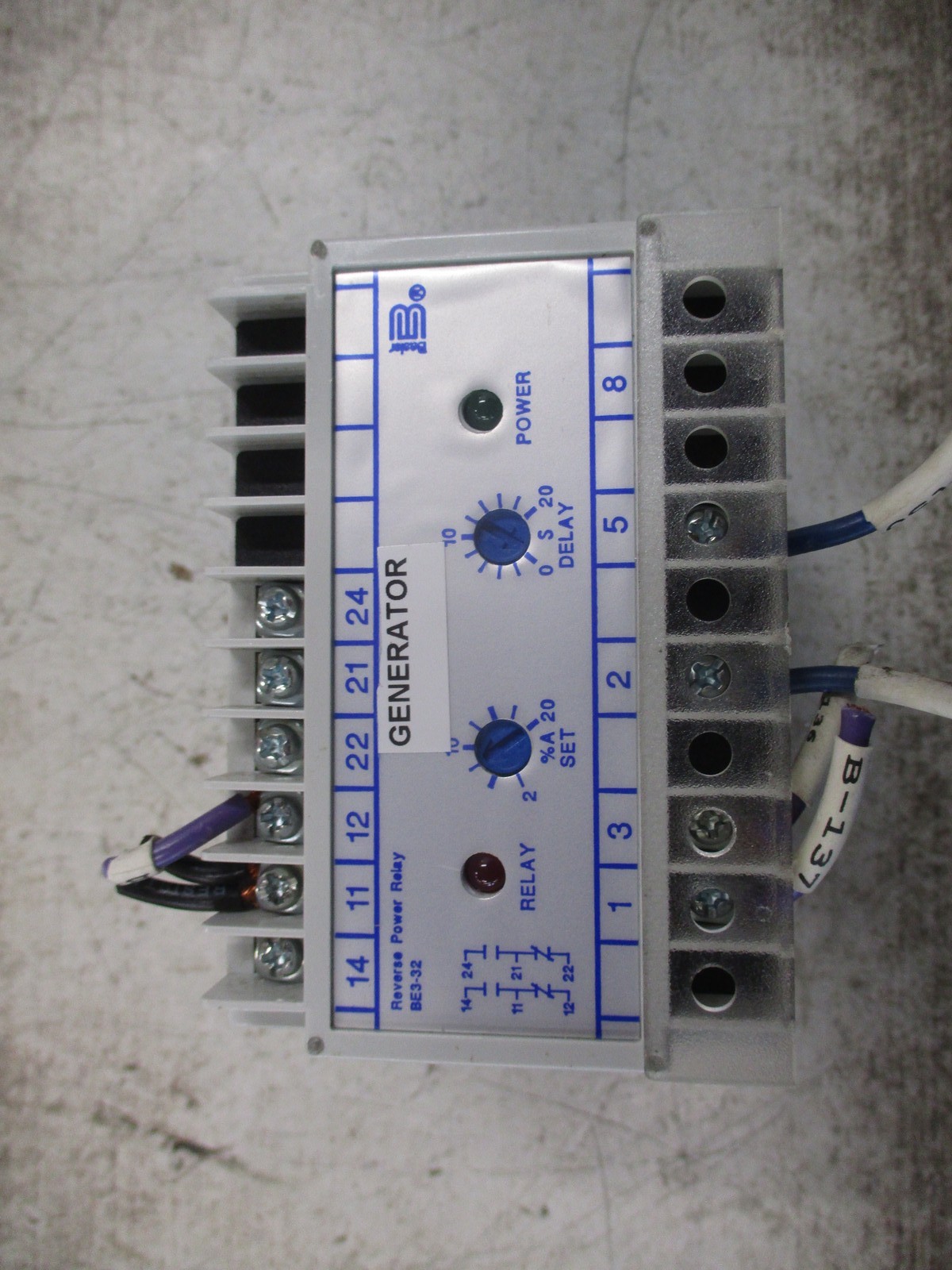 Basler Reverse Power Relay BE3-32-1A1N1 120V 50/60Hz 5A (1) Terminal Cover Used Basler Reverse Power Relay BE3-32-1A1N1 120V 50/60Hz 5A (1) Terminal Cover Used