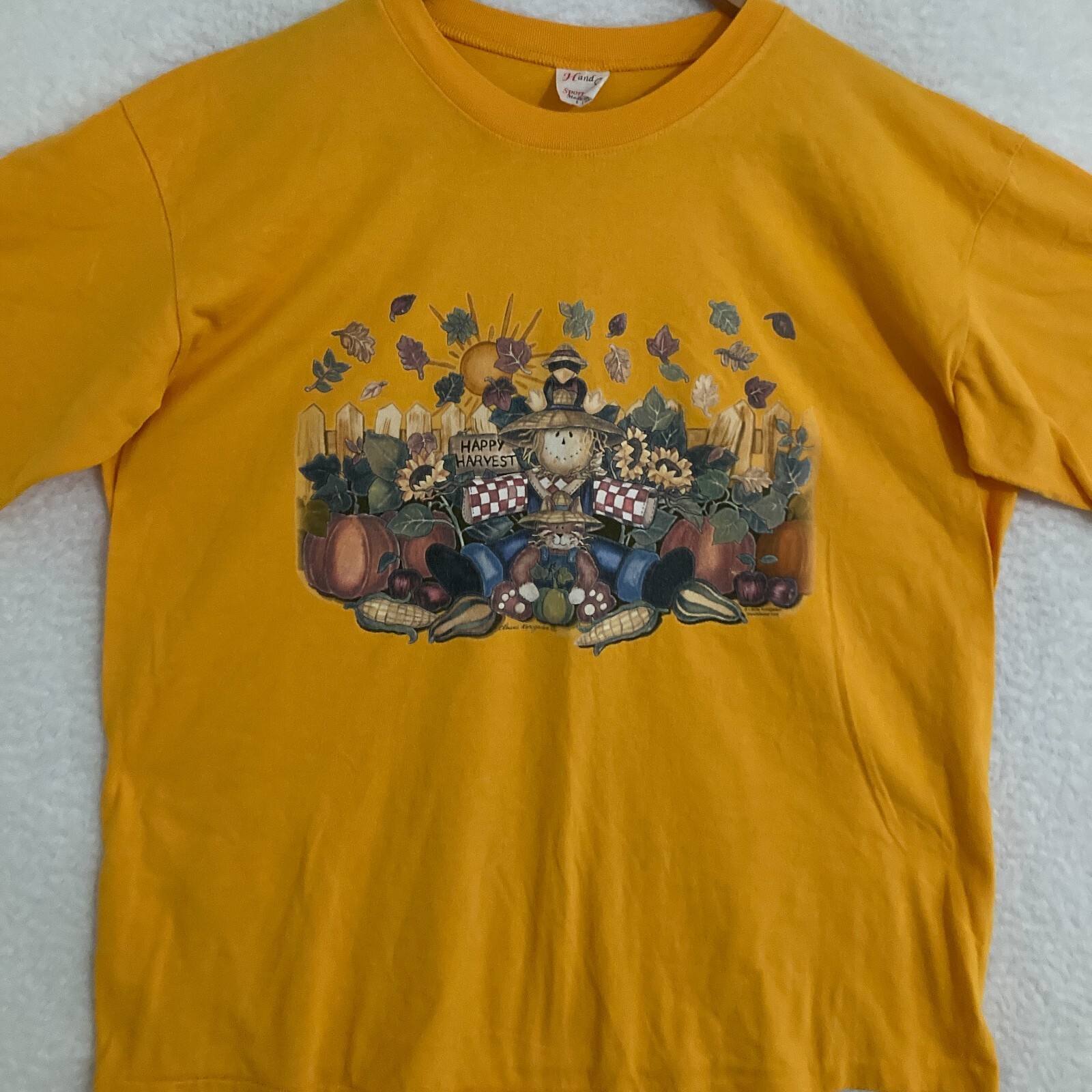 Vtg H & D Happy Harvest Shirt XL Single Stitch Country Scarecrow 80s 90s USA Vtg H & D Happy Harvest Shirt XL Single Stitch Country Scarecrow 80s 90s USA
