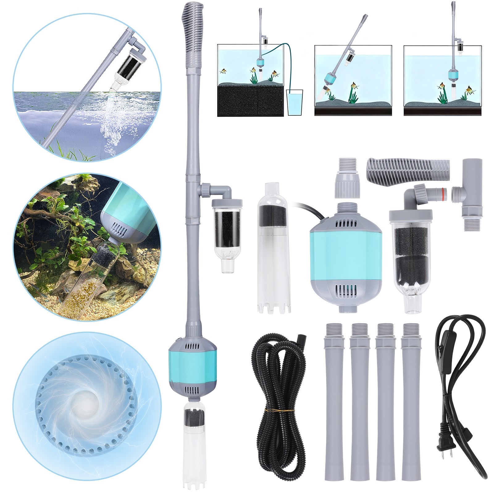 hygger 5-in-1 Electric Aquarium Gravel Cleaner 360GPH Water Change Vacuum Pump hygger 5-in-1 Electric Aquarium Gravel Cleaner 360GPH Water Change Vacuum Pump
