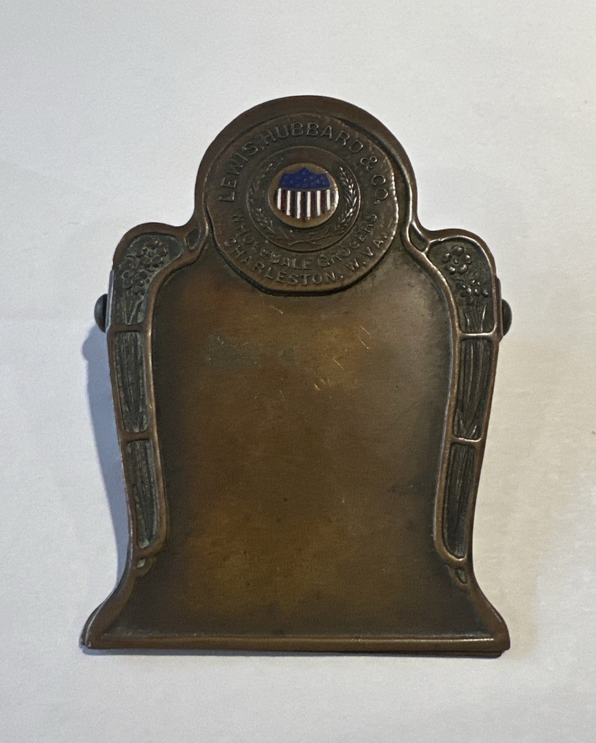 RARE Lewis Hubbard Grocers Advertising Brass Clip Charleston West Virginia RARE Lewis Hubbard Grocers Advertising Brass Clip Charleston West Virginia