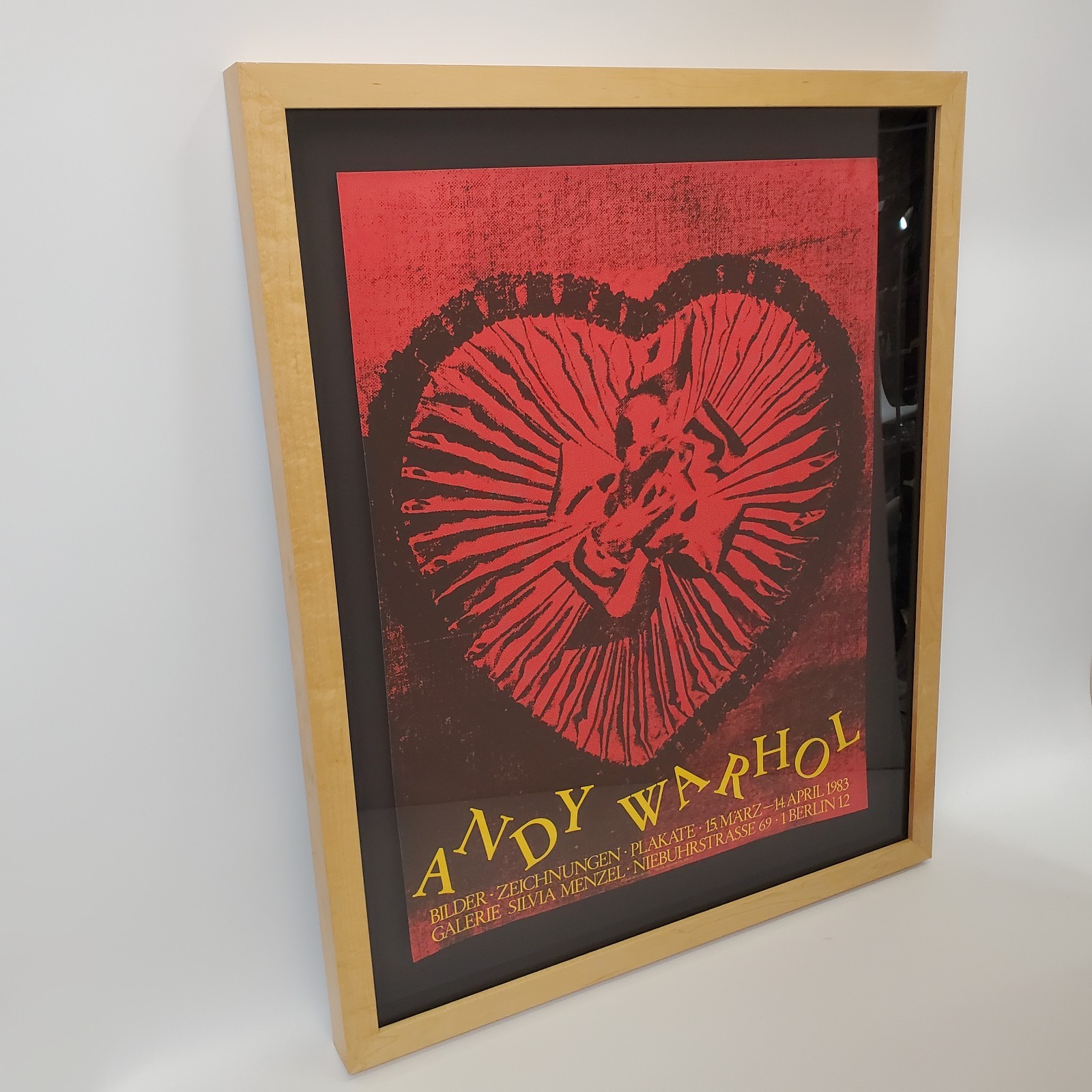 1983 Andy Warhol Exhibition Poster Candy Box Heart Galerie Silvia Menzel Framed