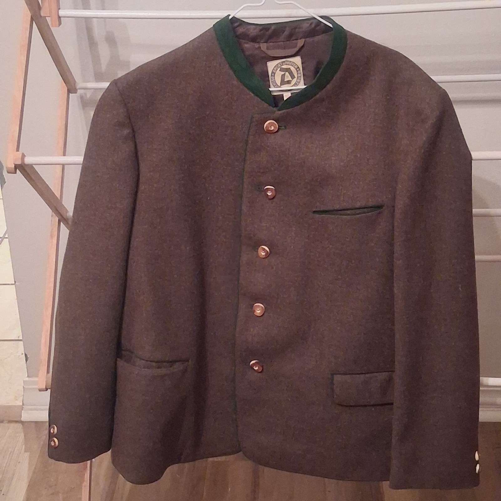 Vintage Austrian Dschulnigg Janker Wool Hunting Jacket Salzburg 50 Antler Button