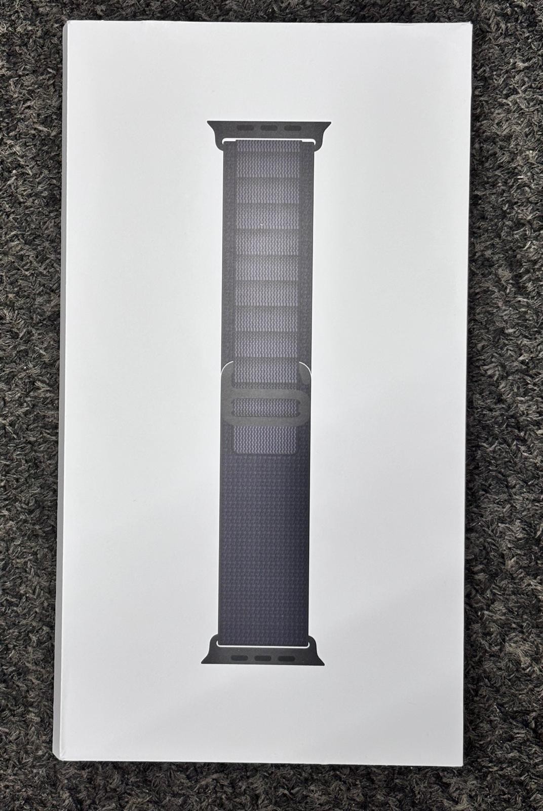 Genuine Apple Watch Band Alpine Loop (49mm) Black- Medium - Open Box
