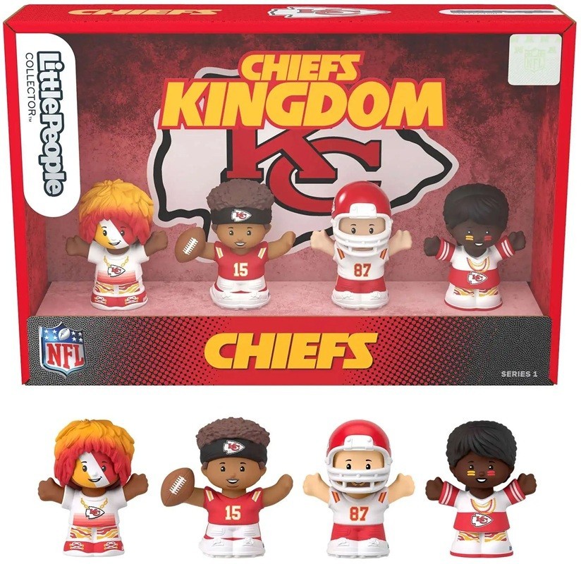 Little People NFL Kansas City Chiefs Kingdom Set Kelce, Mahomes, 2 Super Fans
