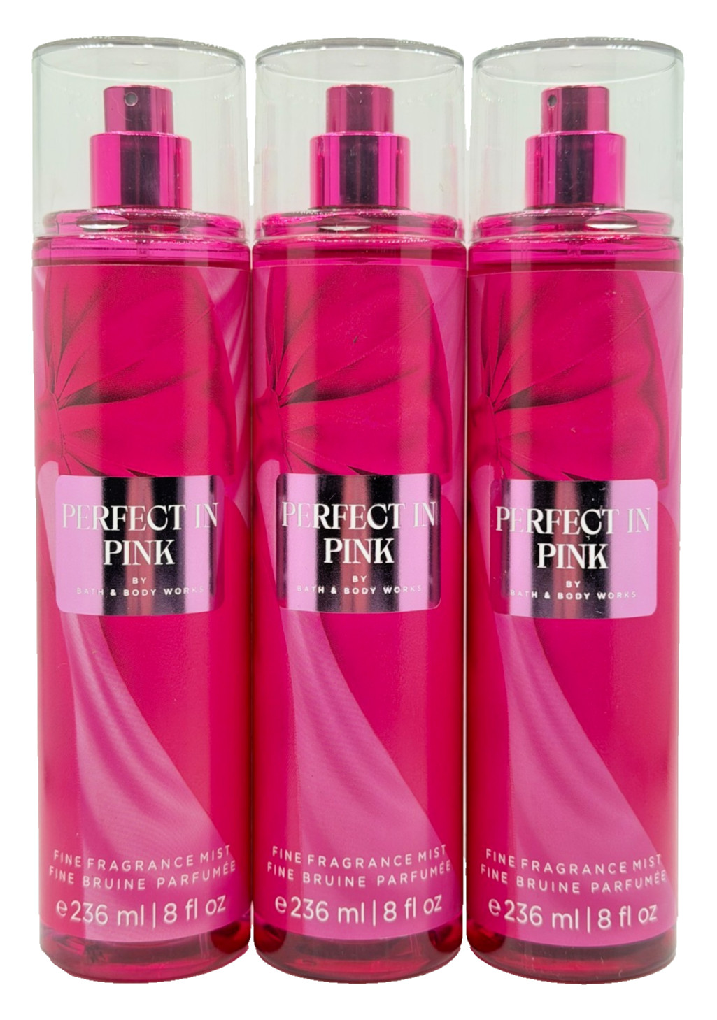 NEW Bath & Body Works Lot of 3 Bottles Perfect In Pink Fragrance Mist Spray 8 oz NEW Bath & Body Works Lot of 3 Bottles Perfect In Pink Fragrance Mist Spray 8 oz