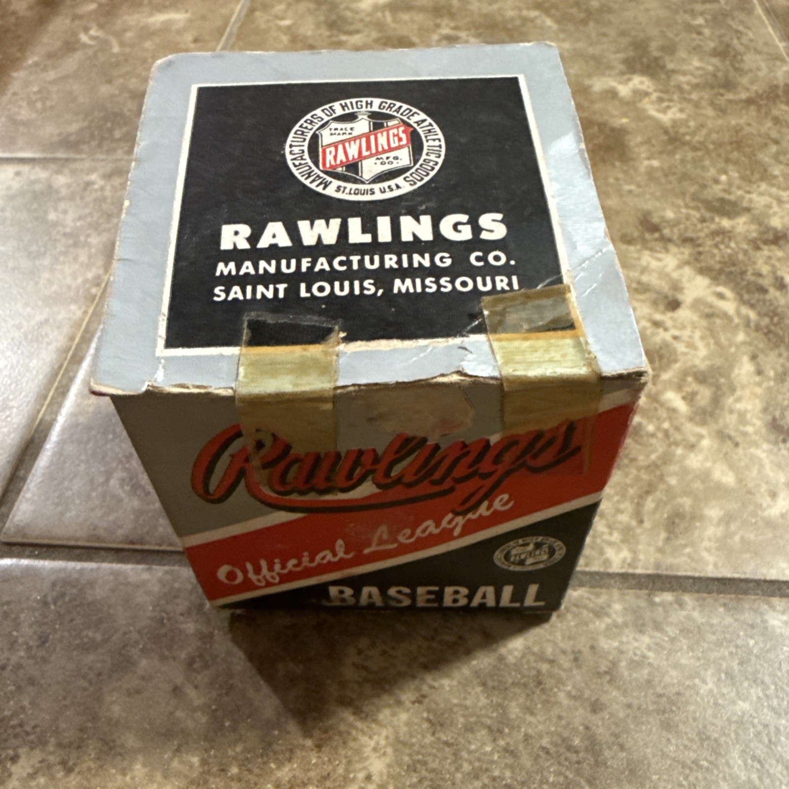 Vintage 1954 Rawlings Official Longhorn League Baseball Harry James stamp W/ Box