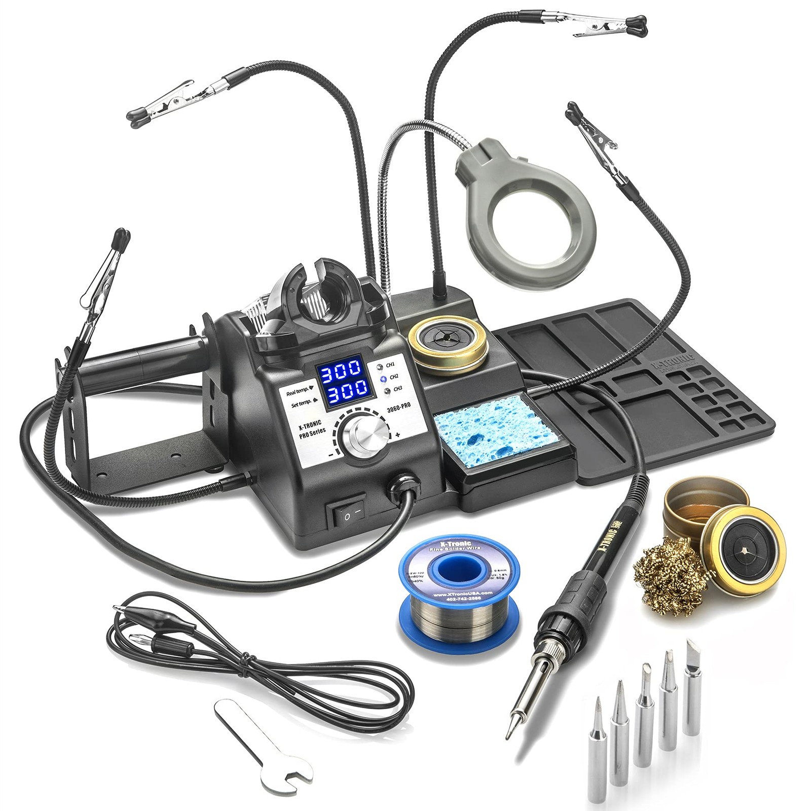 X-Tronic 3060-PRO - 75 Watt Soldering Iron Station (PRO - w/5 Extra Solder Tips) X-Tronic 3060-PRO - 75 Watt Soldering Iron Station (PRO - w/5 Extra Solder Tips)