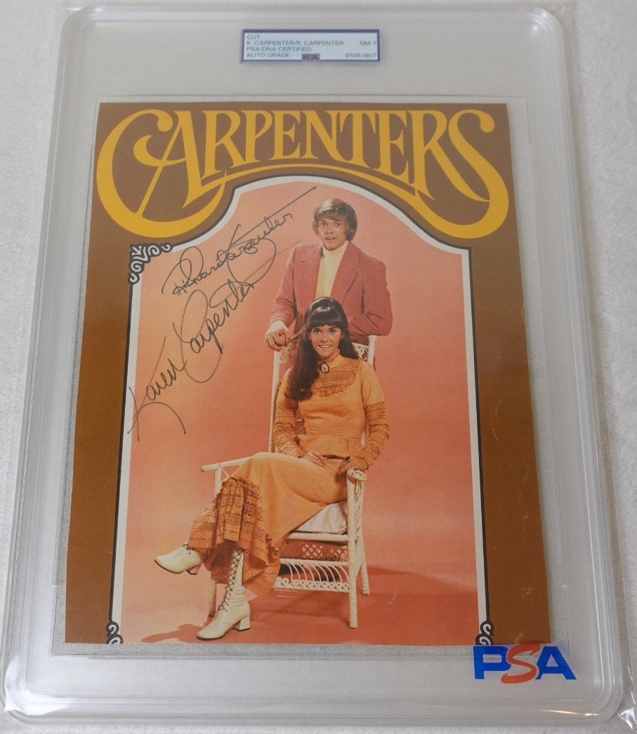 Carpenters SIGNED Karen Carpenter & Richard Carpenter Cut Program Cover PSA