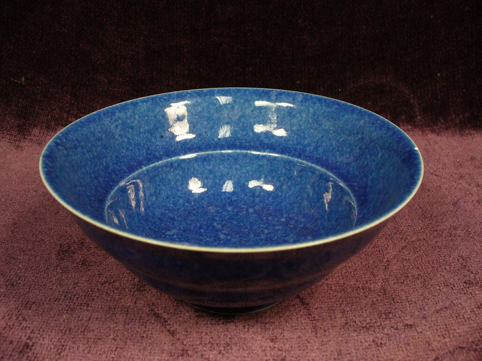 Antique 19C Chinese powder blue porcelain bowl unusual shape
