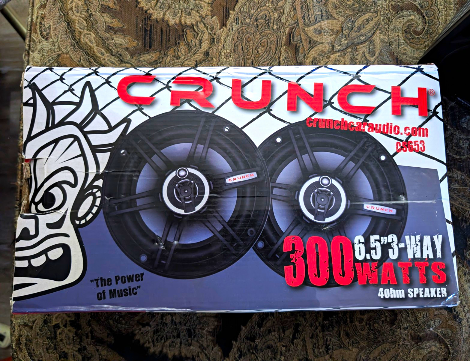 Crunch CS653 6.5in 3-Way 4 Ohm Car Coaxial Speakers Pair RMS  250W