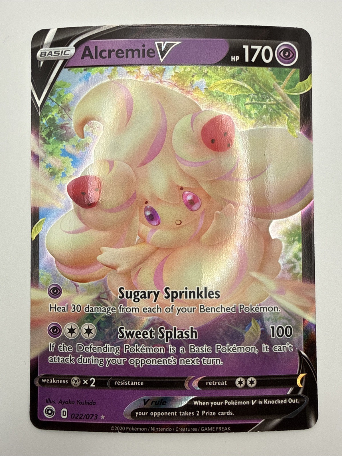 Alcremie V 022/073 Ultra Rare Full Art - 2020 Pokemon Champions Path NM Alcremie V 022/073 Ultra Rare Full Art - 2020 Pokemon Champions Path NM
