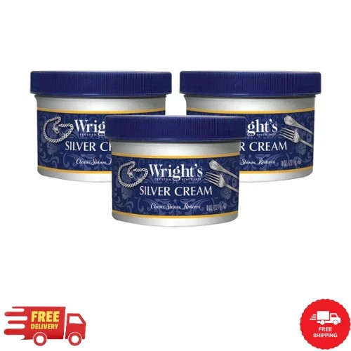 Wright's Silver Cleaner and Polish Cream - 8 Oz 3 PACK Wright's Silver Cleaner and Polish Cream - 8 Oz 3 PACK