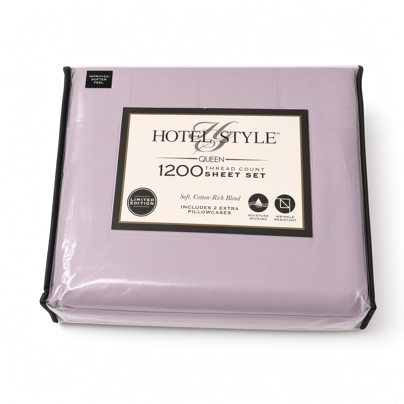 Hotel Style Queen 1200 Thread Count Sheet Set - Purple Soft Cotton Blend - New