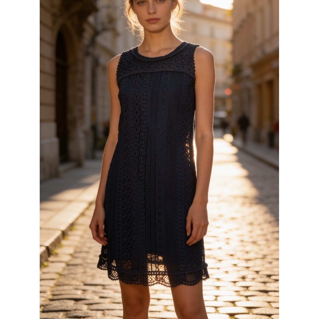 Boden Navy Crochet Lace Sleeveless Shift Dress Boden Navy Crochet Lace Sleeveless Shift Dress
