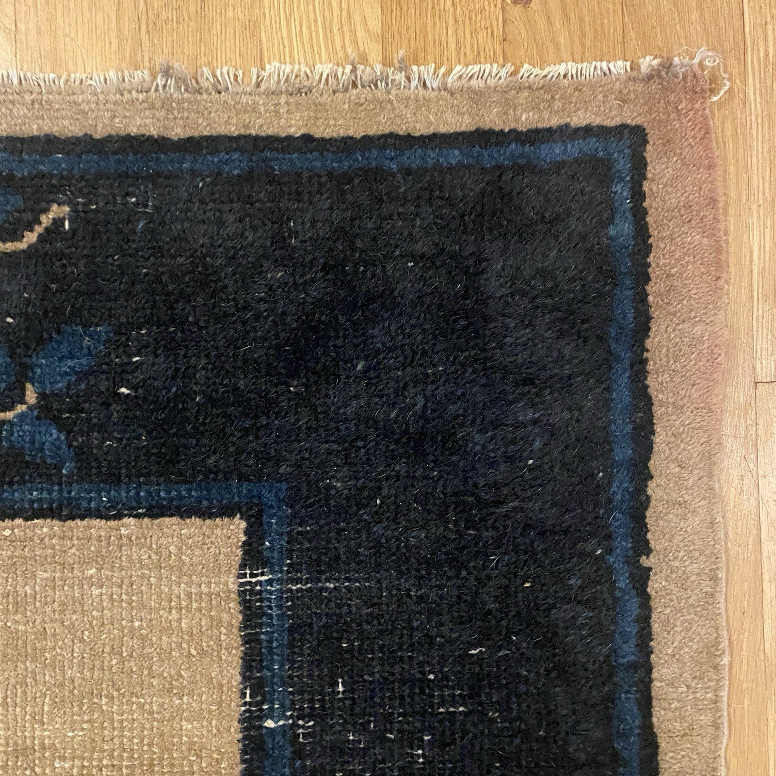Vintage rug 3' 1 x 5' 10 Beige Hand Knotted Peking Chinese Oriental Rug